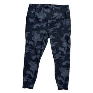 Yogalicious Athletic Legging Cropped Camo Grey XL Extra Large Pockets